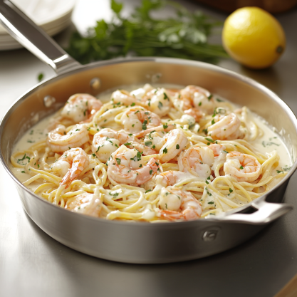 Creamy Lemon Shrimp Pasta Recipe