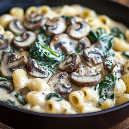 Creamy Spinach Mushroom Pasta Recipe