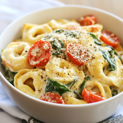 Creamy Spinach Tomato Tortellini Recipe