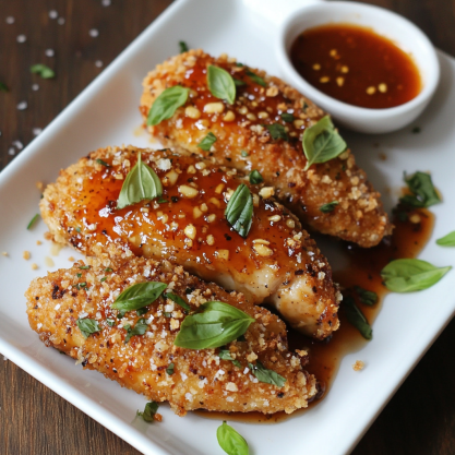 Double Crunch Honey Garlic Chicken Breasts Recipe