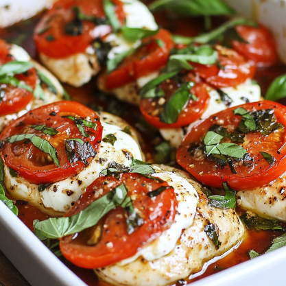 Easy Baked Caprese Chicken Recipe