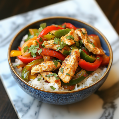 Easy Chicken Fajita Rice Bowl Recipe