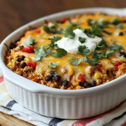 Easy Chicken Taco Casserole Recipe for Family Dinner