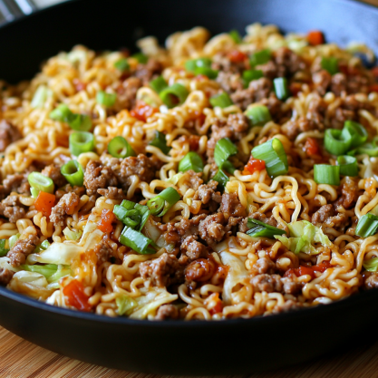 Easy Egg Roll Ramen Skillet Recipe