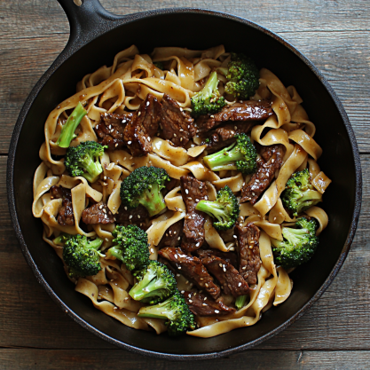 Easy Garlic Beef and Broccoli Noodles Recipe