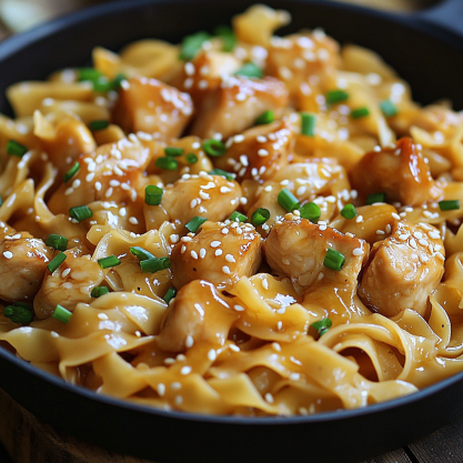 Easy Honey Sesame Chicken Noodle Bake Recipe