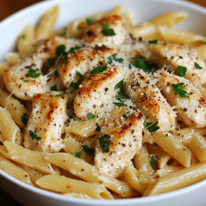 Easy Parmesan Chicken Penne Recipe