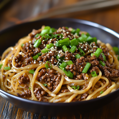 Ground Beef Mongolian Noodles Recipe