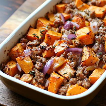 Ground Turkey Sweet Potato Bake Recipe