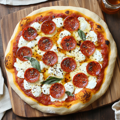 Hot Honey Pepperoni Ricotta Pizza Recipe