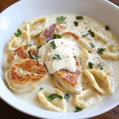 Olive Garden Asiago Tortelloni Alfredo with Grilled Chicken