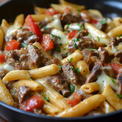 Philly Cheesesteak Pasta Recipe