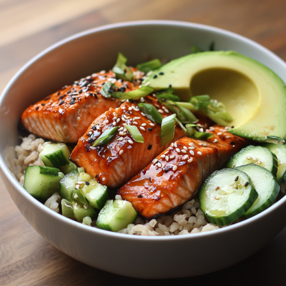 Quick Easy Honey Glazed Salmon Bowls Recipe