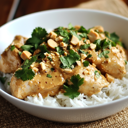 Slow Cooker Thai Peanut Chicken Recipe