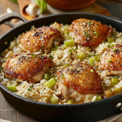 Smothered Chicken and Rice Recipe