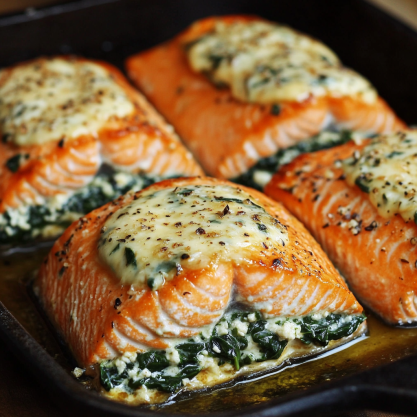 Spinach Stuffed Salmon Recipe