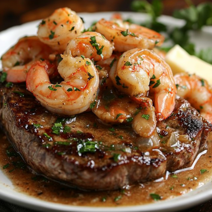 Steak with Shrimp and Lobster Sauce Recipe