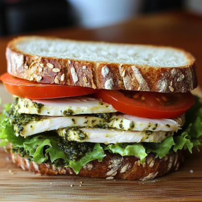 Turkey Pesto Sandwich Recipe Quick Tasty Lunch