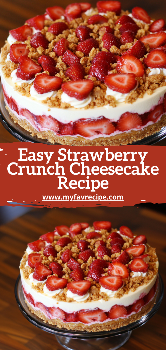 Easy Strawberry Crunch Cheesecake Recipe