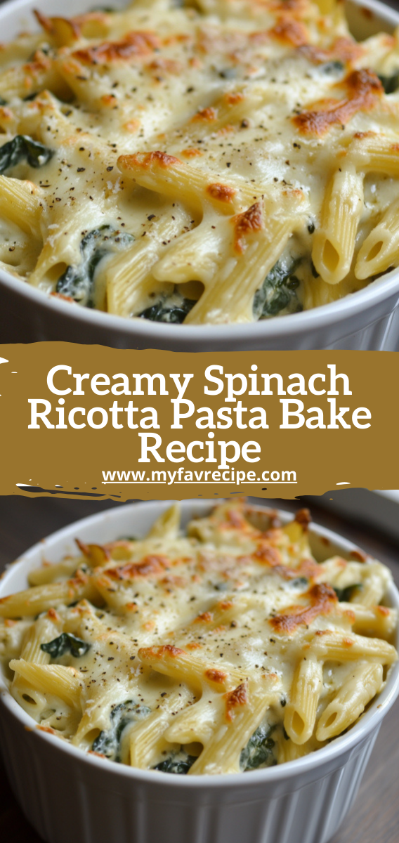 Creamy Spinach Ricotta Pasta Bake Recipe