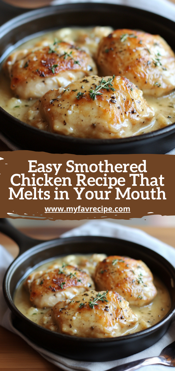 Easy Smothered Chicken Recipe That Melts in Your Mouth