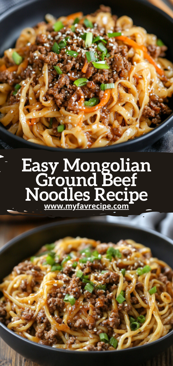 Easy Mongolian Ground Beef Noodles Recipe