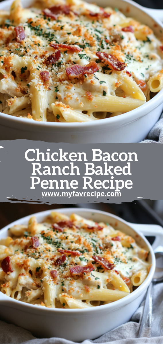 Chicken Bacon Ranch Baked Penne Recipe