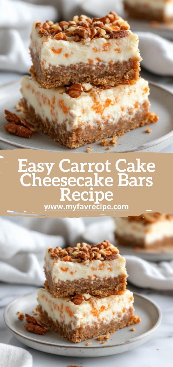 Easy Carrot Cake Cheesecake Bars Recipe