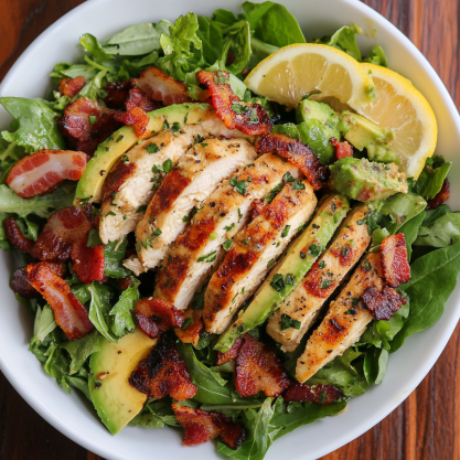 Bacon Avocado Chicken Salad with Lemon Vinaigrette Recipe