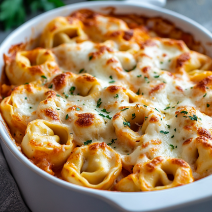 Easy Cheesy Baked Tortellini Recipe