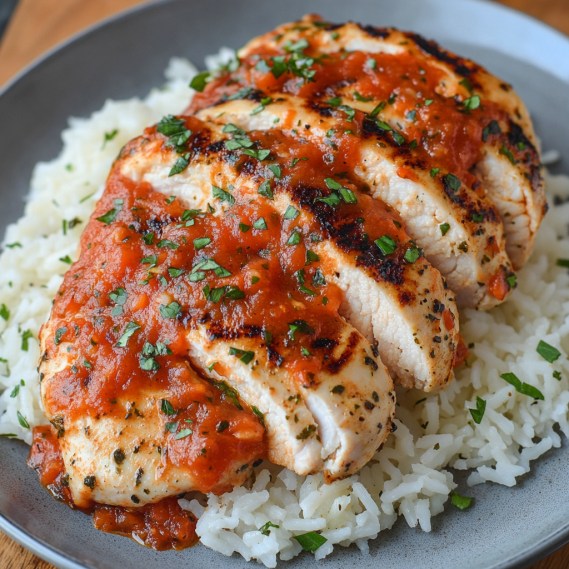 Chicken with Garlic Parmesan Rice Recipe