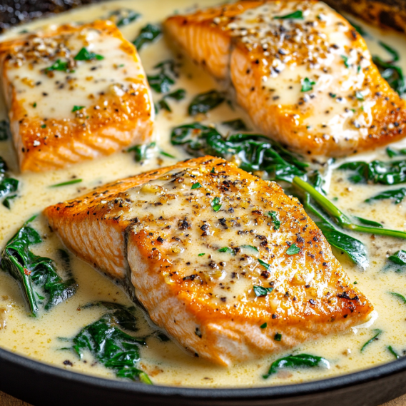 Creamy Garlic Butter Tuscan Salmon Recipe