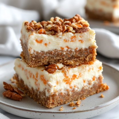 Easy Carrot Cake Cheesecake Bars Recipe