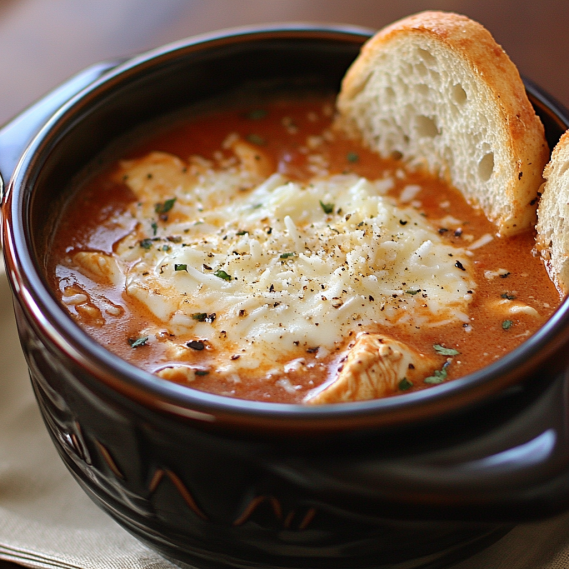 Easy Crockpot Chicken Parmesan Soup Recipe For Dinner