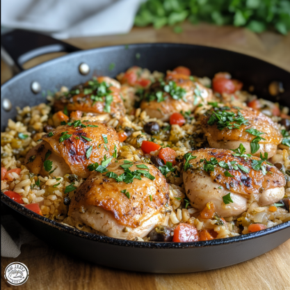 Easy One Pan Mediterranean Chicken and Rice Recipe