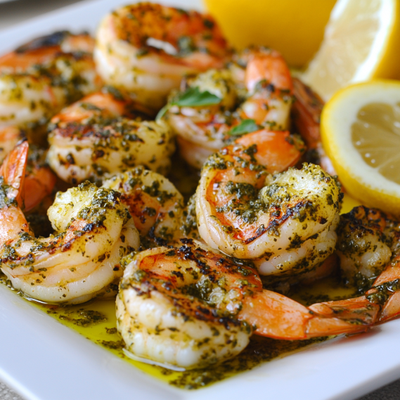 Easy Pesto Grilled Shrimp for Summer Dinner