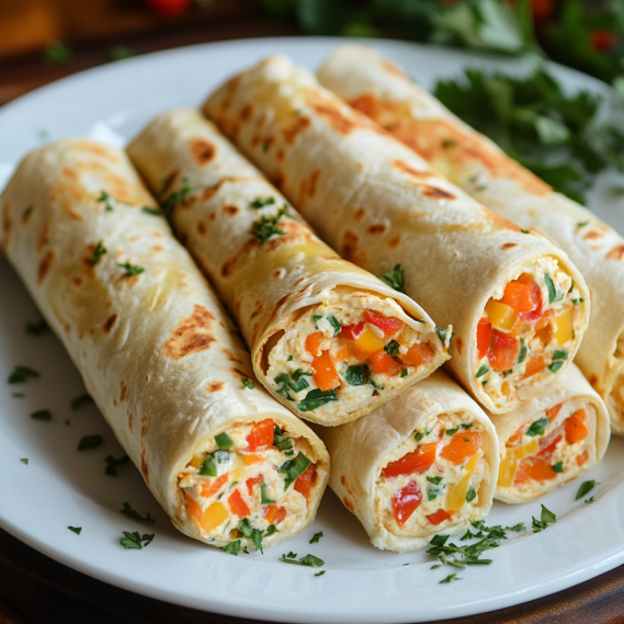 Easy Vegetable Cream Cheese Tortilla Roll Ups Recipe