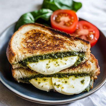 Pesto Mozzarella Grilled Cheese Recipe