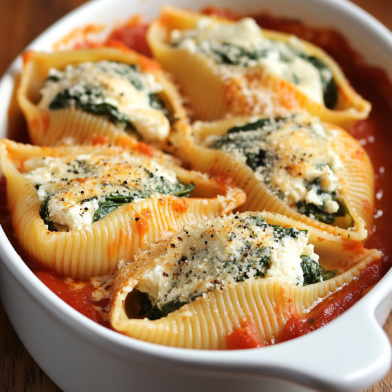 Spinach and Ricotta Stuffed Jumbo Shells Recipe